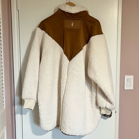 Free People Movement Fall To Rise Fleece Quarter Snap Pullover Fleece Brown NWOT - Picture 10 of 16